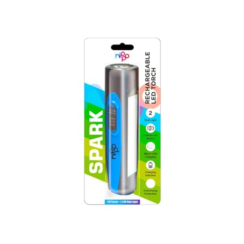 Nippo Spark Rechargeable 1W LED Torch with 1.5 W Side Light| 600 mah Lithium-ion Battery with 1.5 hrs Back up |B Type | Blue (B0CT7ZBQHJ) Amazon Price History, Amazon Price Tracker