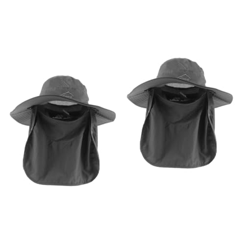 Milisten 2 Piezas Sombrero de ala Ancha Gorro Sol Sombrero Sol campismo Sombreros para Hombres Sombrero de protección Solar Sombrero de Pesca al Aire Libre Sombrero de Sol de Verano Nylon
