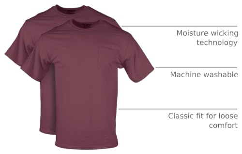 Image of Gildan Unisex Adult DryBlend Workwear T-Shirts with Pocket, 2-Pack
