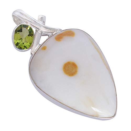 Pendentif jaspe à pois en argent, le cadeau idéal pour votre épouse