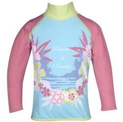 Rashguard TYR Princesse du Paradis violet et aqua pour fille 4 ans