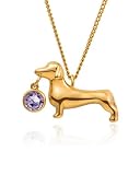 ARYIMYDP 1 Pezzo Collana Dorata per Donna con Ciondolo Bassotto, Collana Regolabile Ipoallergenica, Regalo per Amanti dei Cani Compleanno Quotidiano Festa Gioiello