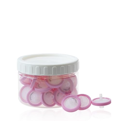 Labfil - 30 pcs Filtre à Seringue PTFE Hydrophile, pores de 0,22 μm, Membrane de 25 mm de Diamètre, Filtre Seringue de Laboratoire pour les Sciences Biomédicales