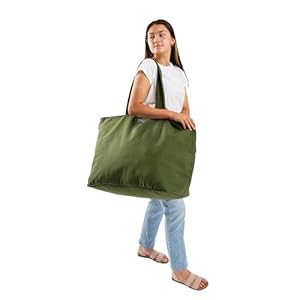 Fit & Fresh, All The Things Tote Bag, XL Weekender Duffle Bag for Women, Olive 22″ x 18″ x 12″