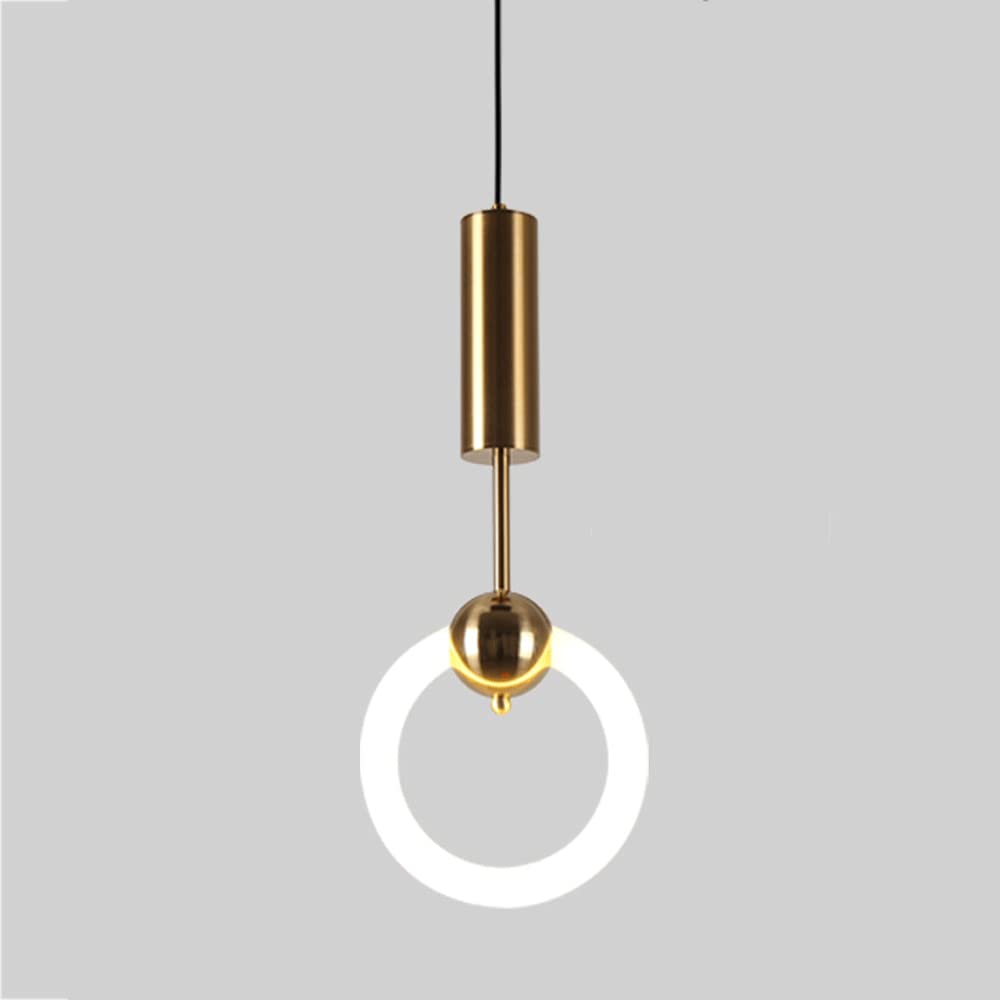 Suspension LED tube moderne et luminaire doré chic pour salle à manger