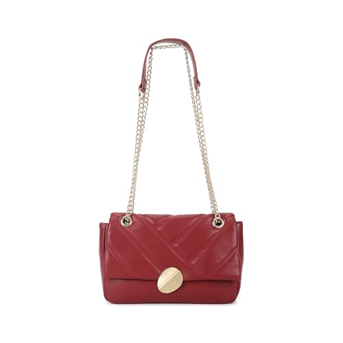 Image of Fastrack Puff Sling with Detachable Pouch | Faux-Leather Women's Handbags | Sling for Casual Carry
