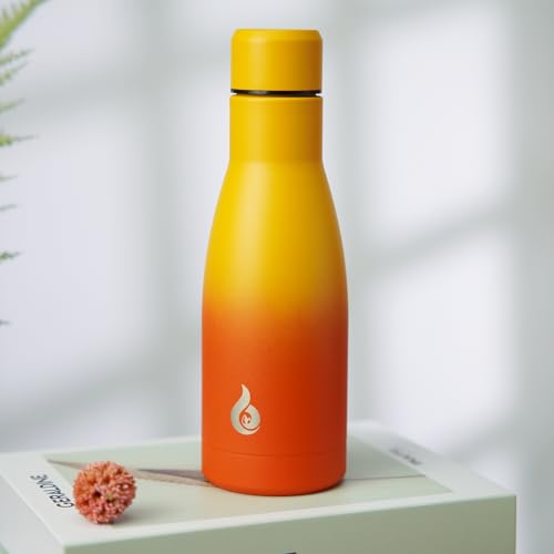 Image of BJPKPK Insulated Water Bottle 12oz Samll Stainless Steel Water Bottles Reusable Metal Thermal Keep Cold and Hot,Sunset Orange
