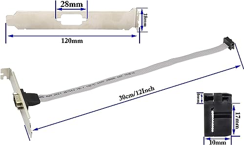 Image of 1Port DB9 RS232Serial Port Bracket to 10 pin HeaderRibbon Cable Connector Adapter, DB9 Serial Male to 10P Motherboard Header Panel Mount Cable Serial Port Bracket (12in 4Pcs) (1 Port)