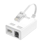 Ancable BT Plug to ADSL RJ11 Broadband Internet Microfilter Splitter, Male to Female for Landline Modem Router Wifi Plug Telephone White Socket Phone Cable Sky