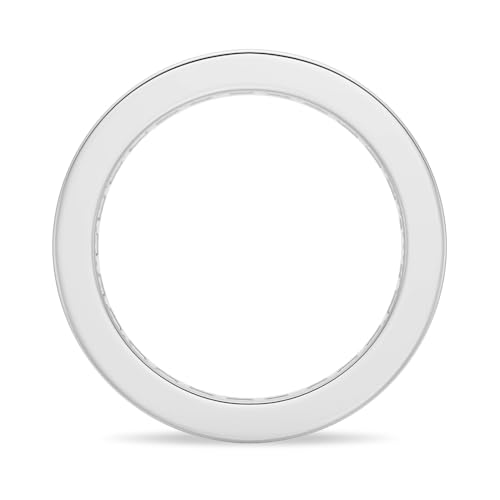 MSBLUE 2.5CT Princess Cut Moissanite Wedding Eternity Band Ring, 14K White Gold Vermeil, Rhodium Finish3