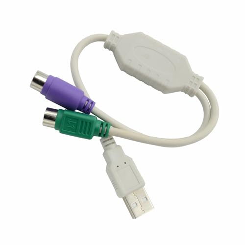 Vdaxvme Adaptador USB a 2 convertidores PS2s para teclados y cable para interfaces y cable divisor