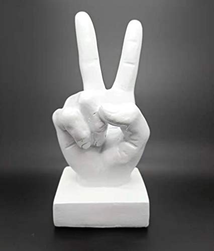 Escultura decorativa de mano creativa en resina blanca miniatura 7