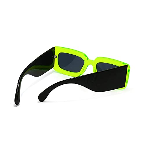 Image of laureles /Square Snakeskin Pattern Rectangle Sunglasses Men Women Vintage Fluorescent Green Shade Glasses