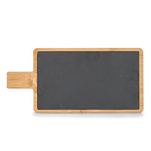 Zeller 24510 Chopping/Serving Board with Handle Bamboo/Slate Approx. 40 x 19 x 1.5 cm, Natural Anthracite, 40L x 19W cm - Image 2