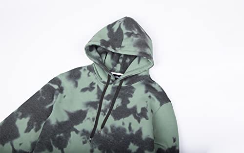 Men's Tie-Dye/Gradient Hoodie Fleece Lined/Terry Pullover Hooded Sweatshirts4