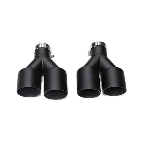 Buse acier inoxydable noir mat résistant pour embout échappement double - 5