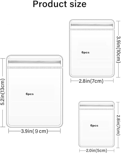 Image of 18 Pcs Transparent Jewellery Storage Pouches | Clear PVC Zip Lock Covers for Rings, Earrings, Necklaces & Accessories | Durable Jewellery Organizer Bags (Transparent, Pack of 18)