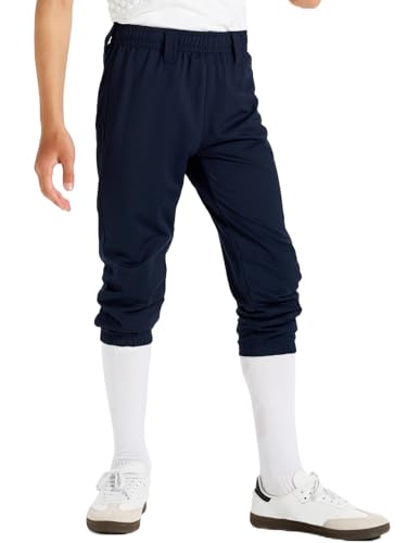 DEVOROPA 2T/3T/4T/5T to Big Kids Youth Boys Baseball Pants Girls Softball Pants Fast Pitch Tee Ball Practice Pants Pockets Navy Blue 5T