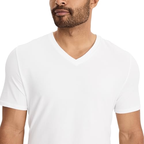 Jockey Cotton Stretch Fitted V-Neck Undershirt 3 Pack T-Shirts for Men, Diamond White, XL - image 7