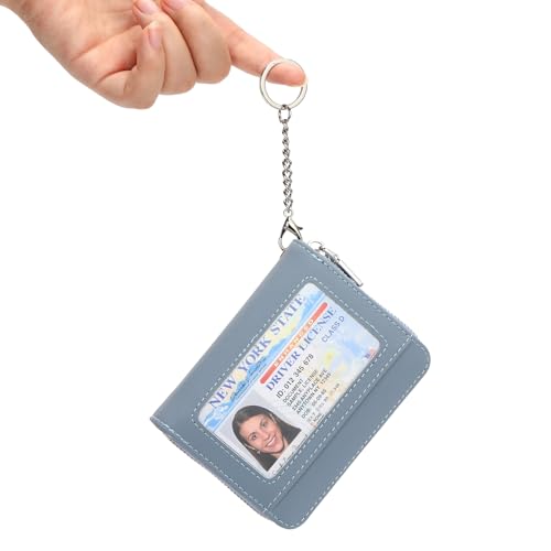Image of GAEKEAO Wallet Women RFID Blocking Leather Credit Card Holder Compact Small Womens Wallet with ID Window Zipper Coin Pocket