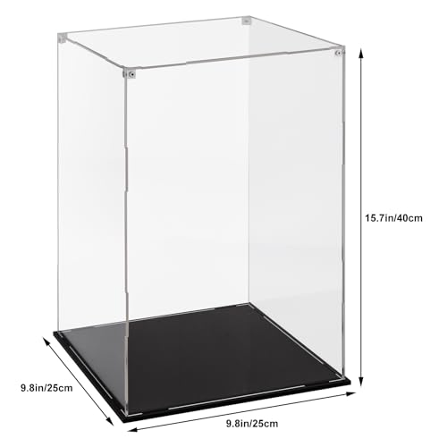 Image of Cliselda Large Acrylic Display Case 10x10x16 inch for Collectibles | Sturdy Clear Acrylic Display Box Trophy Case Countertop Box , Assemble Dustproof Protection Showcase for Models Figures Doll