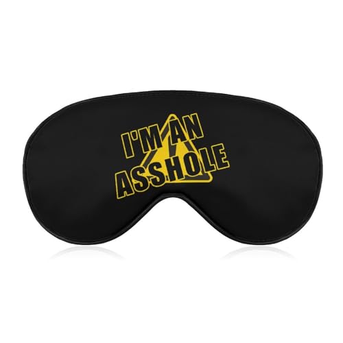 Warning I'm an Asshole Sleep Mask Eye Shade Cover Adjustable Strap for Travel Lunch Break Women Men