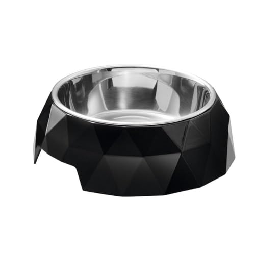 HUNTER KIMBERLEY Melamin-Napf, Futternapf, Trinknapf, für Hunde und Katzen, mit Edelstahlnapf, 700 ml, schwarz