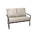 Hanover Cortino Grade Aluminum Loveseat with Plush Sunbrella Cushions, CORTLVST-GMASH Commercial Outdoor Furniture, 1 Piece, Gunmetal/Ash