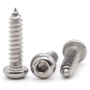 Glvaner GVN65029-100 Pcs) M3 X 10Mm Button Head Socket Cap Self Tapping Screws 304 Stainless Steel 18-8 Wood Screws Sheet Metal Screws Full Thread Coverage thumb #5