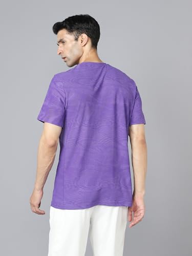 Image of TECHNOSPORT Men Cricket Fan T-Shirt IPL Printed Casual Sportswear Tee Typography Print Slim Fit Round Neck Short Sleeve Polyester Sports Tshirt for MenIPL MensJersey