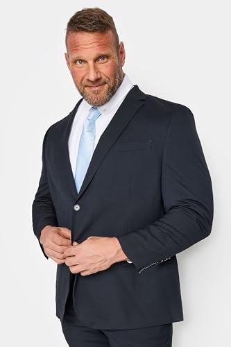 Big & Tall Mens Plain Suit Jacket Black3