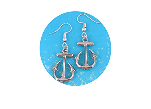 Anchor Earrings, nautical earrings, ocean jewelry, long earrings, summer jewelry, beach accessory, sea gift