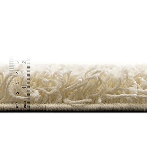 Unique Loom Solid Shag Collection Area Rug (7' 10" Square, Pure Ivory) #TOP3
