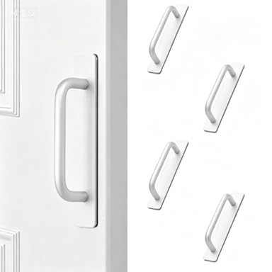 3-Pack No Drill Door Handles,Cabinet Handle,Heavy Duty Aluminum Alloy, Silver Finish, 148mm Length, Easy Installation for Kitchen Cabinets, Drawers, Glass Doors, Rental Apartments