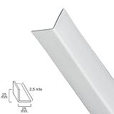 Longitud: 2.5 metros. WOLFPACK LINEA PROFESIONAL 2540255 Perfil Pvc Angulo 25x25 mm. Blanco Barra 2,5 metros