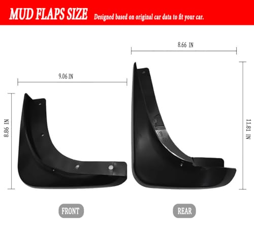 Image of Mud Flaps Mud Guards Fit for 2006-2012 Chrysler 300C, Front & Rear Mud Splash Guards Accessories - 4 Pc, Black