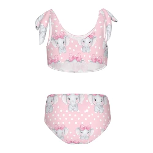 Wusikd Pink White Girls Swimsuits Two Piece Polka Dots Swimwear Bikini Set for for Girls Size 3T2