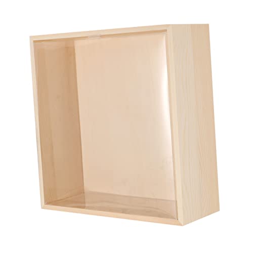 Tofficu シー香皿花永生花用木製 ボックス 透明窓付き ショッピング 小物収納