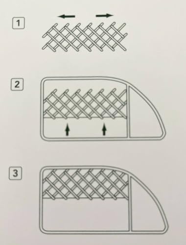 Frischluftgitter für Auto Fensterscheibe Hundeschutzgitter Trenngitter für Seitenscheibe Schwarz