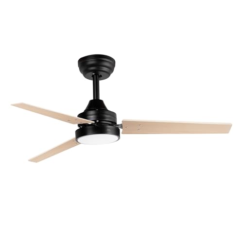 JATA JVTE4250 - Ventilador de Techo con Luz y Mando a Distancia. 40 W. Silencioso. 3 aspas Ø106 cm. 6 Velocidades. 3 Temperaturas de Luz. Función Verano-Invierno. Temporizador. 10234, 2 m3/h