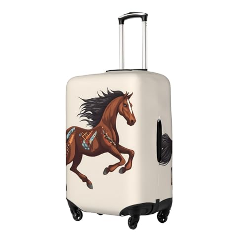 Brown Horse Luggage Cover Washable Suitcase Covers Tsa Approved Elastic Spandex Suitcase Protector Anti-Scratch Travel Baggage Cover Fit 18-32 Inch Luggage2