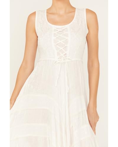 Image of Scully Ash Grey Full Length Lace-Up Front Womens Sleeveless Dress HC118