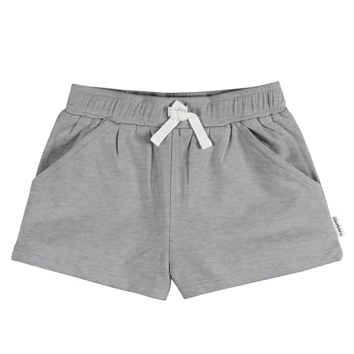 Gerber Baby Girls' Toddler 3-Pack Pull-On Knit Shorts, Grey/Pink/Black, 5T - image 5