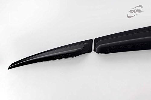 Smoke Tinted Black Side Window Weather Deflector Sun Rain Guard Visors 4pcs for 2012~2017 Hyundai Accent 5door Hatchback