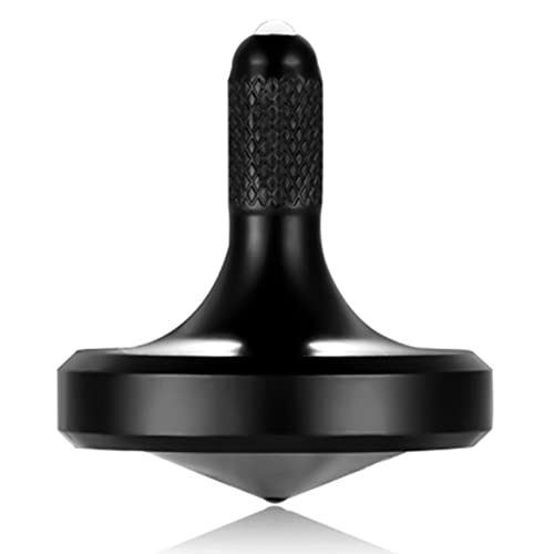 Peonza giratoria de Metal de precisión, Perfectamente equilibrada, Rotación Suave, Tiempo de rotación prolongado, Más de 10 Minutos fácilmente, Juguete EDC portátil (L/Negro)
