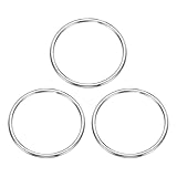 QUARKZMAN 3 Stück Edelstahl O Ringe 88mm Innendurch. 100mm Außendurch. 6mm Dicke, Nahtlose Metallringe zum Basteln Hundeleine Vorhang Tasche Seil Hängematte Kronleuchter Pflanzenaufhänger