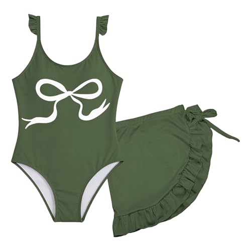 Tankini con volantes para niña bañador de dos piezas con falda de secado rápido