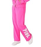 Victoria's Secret Women's Pink Logo Heritage Sweatpants, Atomic Pink Sans, M