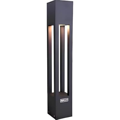FoneLight Aluminium Landscape Bollard Light – 24” IP65 Modern Outdoor Bollard Lighting Hardwired – 7W 600LM Outdoor Luxury Bollard Path Light for Garden, Driveway, Walkway, Yard, Lawn, Sidewalk, Patio