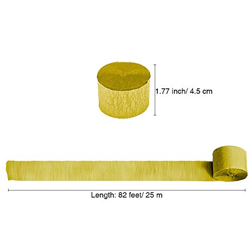 Image of 8 Rolls Gold Crepe Paper Streamers, Wedding Birthday Baby Shower New Year Party Decoration, Graduation, Christmas, Rainbow DIY Supplies, Living Room Bedroom Decor